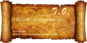 Török Orgona névjegykártya